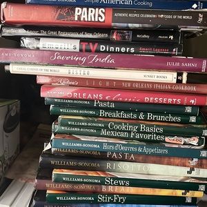 Cookbooks galore! Each book is $10 but pick 2 and get it for $15!
